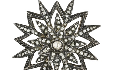 Antique Diamond Starburst Brooch
