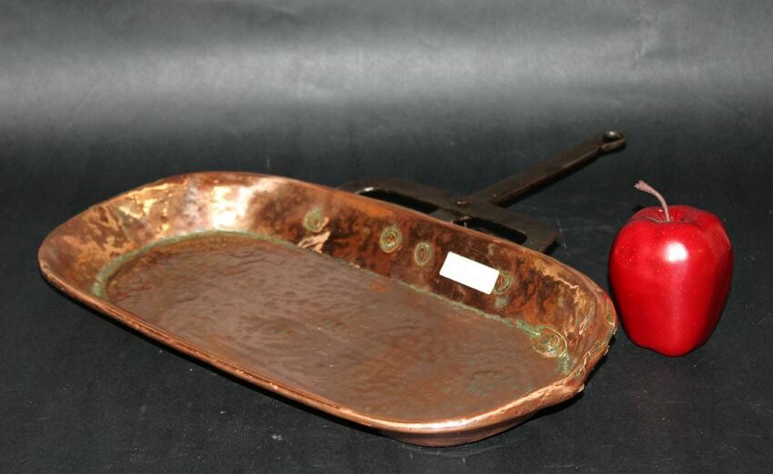 Antique French copper fish fry pan