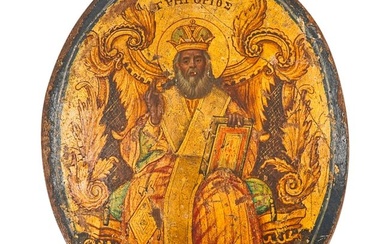 Antique Greek Orthodox Icon on Panel
