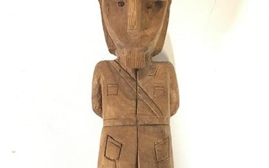 Antique Hand Carved Wooden Figural