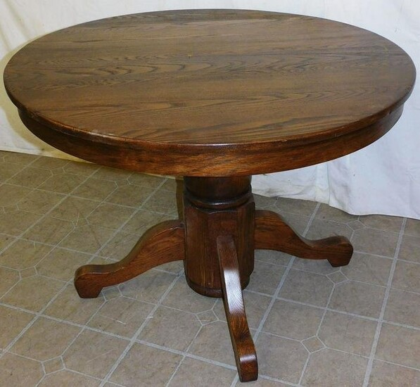 Antique Oak Round Dining Table