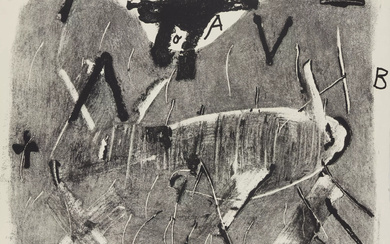 Antoni Tàpies, Spanish 1923-2012, Lletres i gris, 1976; etching and...