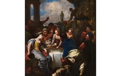 Antonio Balestra, 1660 Verona – 1740 ebenda, SALOME MIT DEM JOHANNESHAUPT BEIM FESTMAHL DES HERODES