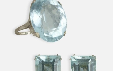 Aquamarine ring and earrings