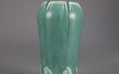 Arts & Crafts Pottery Rookwood Teal Raven Vase