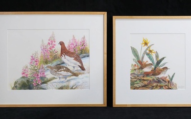 Arthur & Alan Singer 2 Tempera Paintings of Birds
