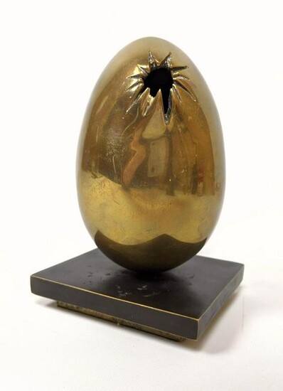 Artist Signed and Numbered Brass Bronze Egg Sculpture.