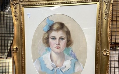 Artist Unknown - "Portrait, 1936", pastel on paper, 82 x 70cm (frame), unsigned