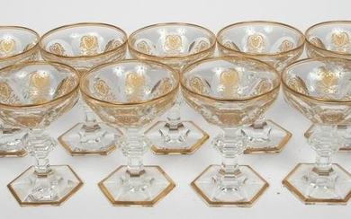 BACCARAT 'EMPIRE' CRYSTAL CHAMPAGNE GLASSES, 13 PCS, H