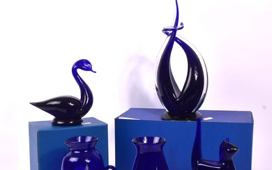BRISTOL BLUE - COLLECTION OF CONTEMPORARY GLASS ITEMS