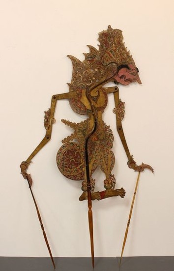 Beautiful articulated puppet in finely cut and polychrome...