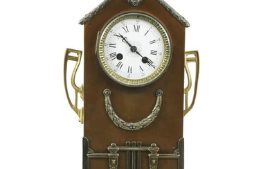 Belle Epoque copper and mixted metal mantel clock