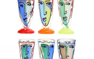 Bernstein (NC), Set of Six Face Water Glasses