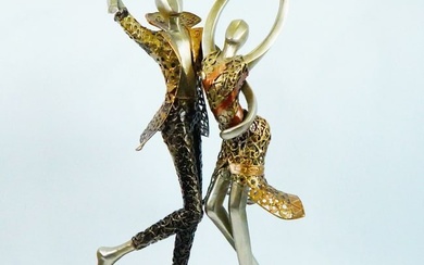 Bibi Hilton's Artmax 29" Metal Dancing Figures Statue