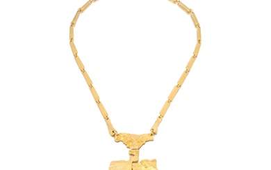 Björn Weckström Gold and cultured pearl pendent necklace, circa 1976