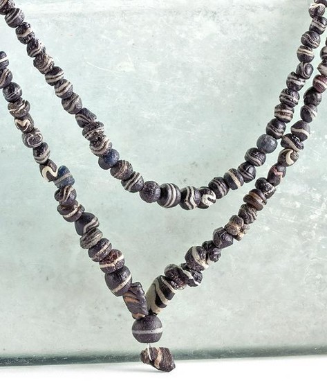 Black & White Hellenistic Glass Bead Necklace