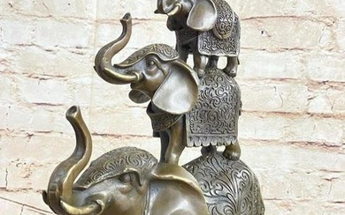 Bold And Beautiful Elephants Bronze Sculpture