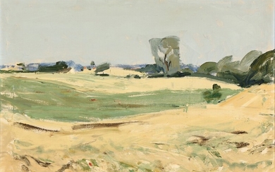 Børge Bokkenheuser: Landscape. Signed Bokkenheuser 64. Oil on canvas. 60×80 cm.