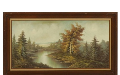 C. Parkins Landscape Oil Painting, Mid to Late 20th Century