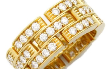 CARTIER Maillon PANTHERE 3 row diamond Ring Clear K18 (Yellow Gold) Clear