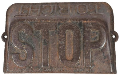 CAST IRON STOP PLATE.