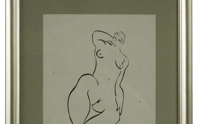 CHINESE FRENCH NUDE PAINTING ATTR TO SANYU CHANG YU
