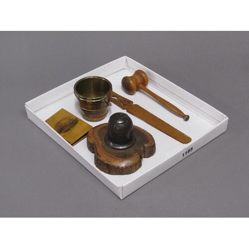 COLLECTION OF TREEN TO INC. MAUCHLIN WARE NOTEPAD - 6cms W