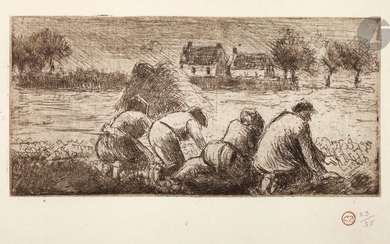 Camille Pissarro (1830-1903) Paysans dans...