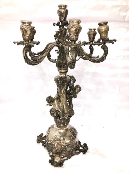 Candelabrum (1) - .800 silver - ABA - Austria - Late 19th century