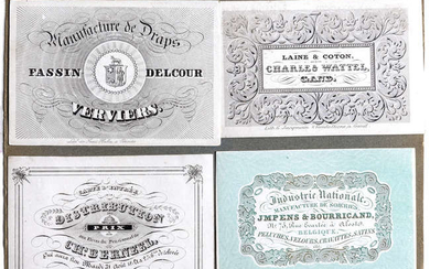 Cartes Porcelaines.- A group of 56 trade and visiting cards printed on glazed card, [c. 1850-60]