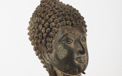 Cast metal Thai head of Buddha