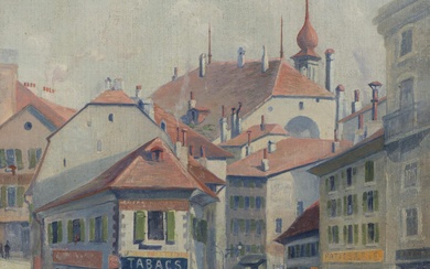 Charles PARISOD (1891-1943), "Place", huile