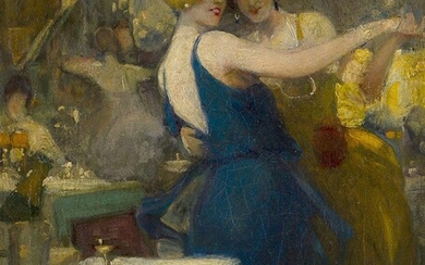 Charley Garry, French 1891-1973- Deux femmes, 1920; oil on canvas, signed and dated 1920 lower left, 46x39cm, (ARR) Provenance: Private Collection, London