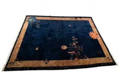 Chinese Art Deco Handwoven Wool Rug, Ca. 1940, W 17' 3'' L 12' 3''