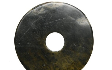 Chinese Celadon Jade Bi Disc, Spring and Autumn