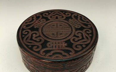 Chinese Lacquare Ware Round Box and Cover, Qianlong