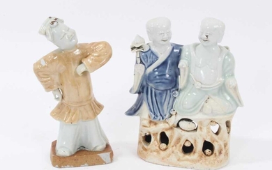 Chinese Qianlong period porcelain group of the laughing twins