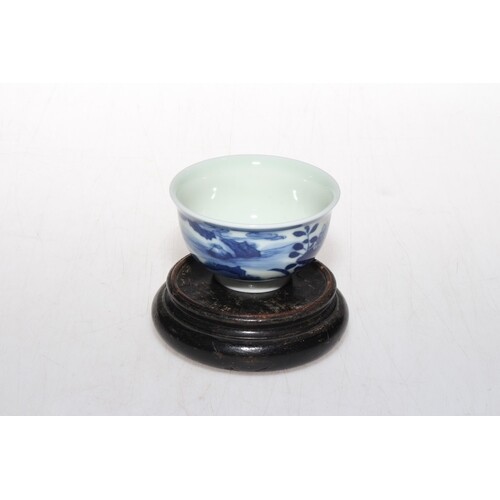 Chinese blue and white tea bowl with six character mark, 7.5...