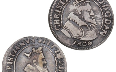 Christian IV, 8 skilling 1607 and 1608, H 93A, Sieg 54.1 and...