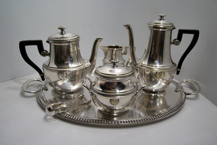 Christofle - Gallia - Coffee and tea service (6) - Louis XVI - Silver plated