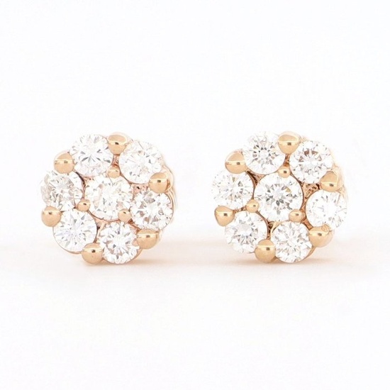 18 kt. Pink gold - Earrings - 0.31 ct Diamond - Diamonds