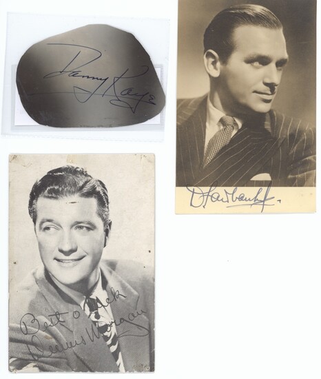 Collections Americana A group lot (9 items) including Danny Kaye cut signature; Fred Dupre sign...