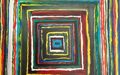 Colourful Modern British Abstract Painting Squares