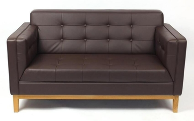 Contemporary Frovi Jig two seater settee with brown