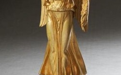 Continental School, "Trumpeting Angel," 19th c., gilt