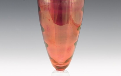 Cranberry Glass Pedestal Vase
