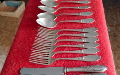 Cutlery set (18) - .800 silver - Germany - First half 20th century