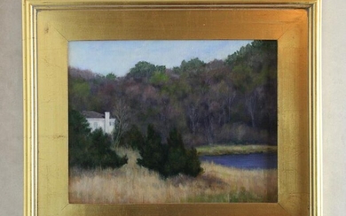 Dale Partis Greene, Water Landscape, Oil on Panel