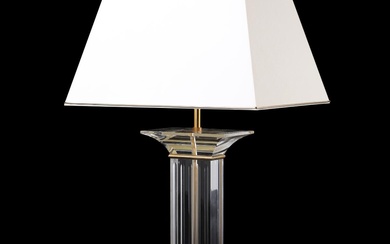 Designer unknown A clear acrylic table lamp. 1990s. H. incl. shade 70...