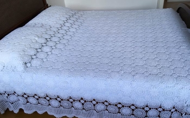 Double antique bedspread, all handmade crochet - 100% pure cotton (1) - Cotton - First half 20th century